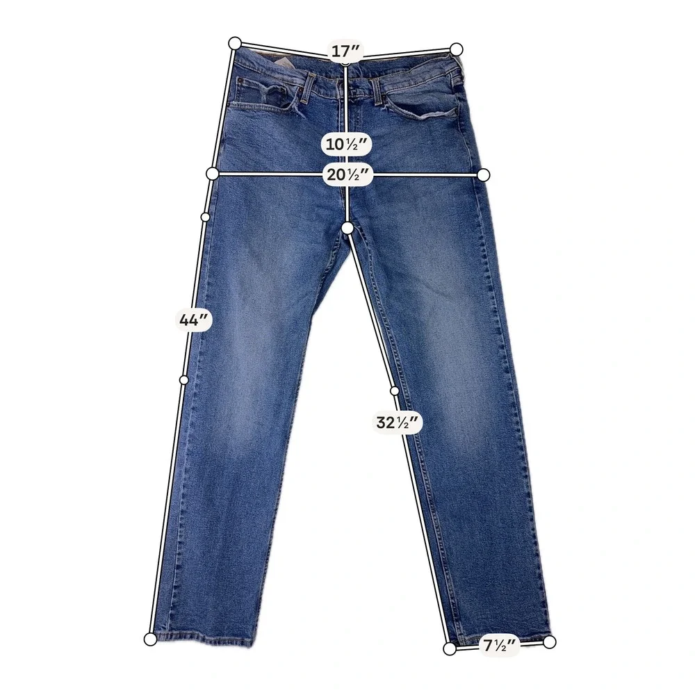 Levi's Jeans Mens 505 Regular Fit 36X34 Blue‎ Straight Leg Stretch Denim